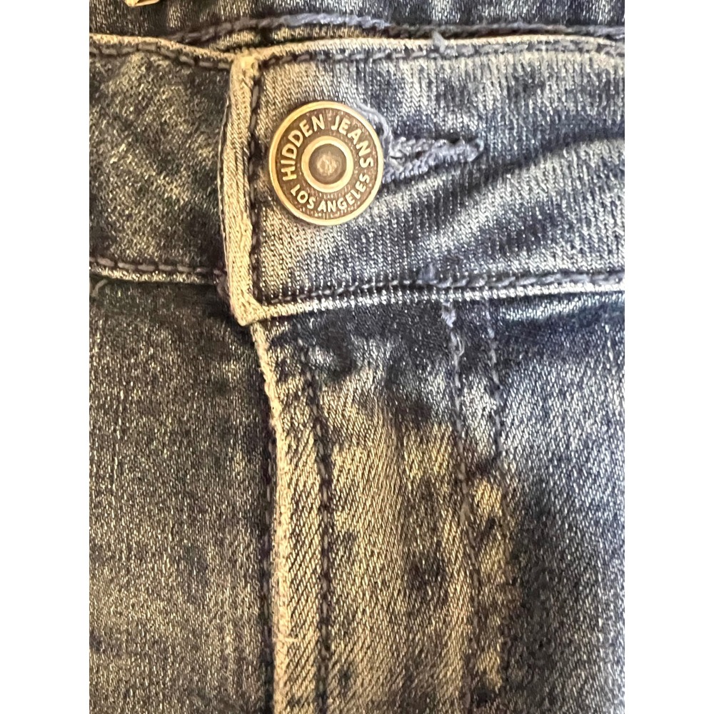 HIDDEN LOS ANGELES Women Blue Denim Flare Jeans Size 30 High Rise Raw Hem - Picture 7 of 12